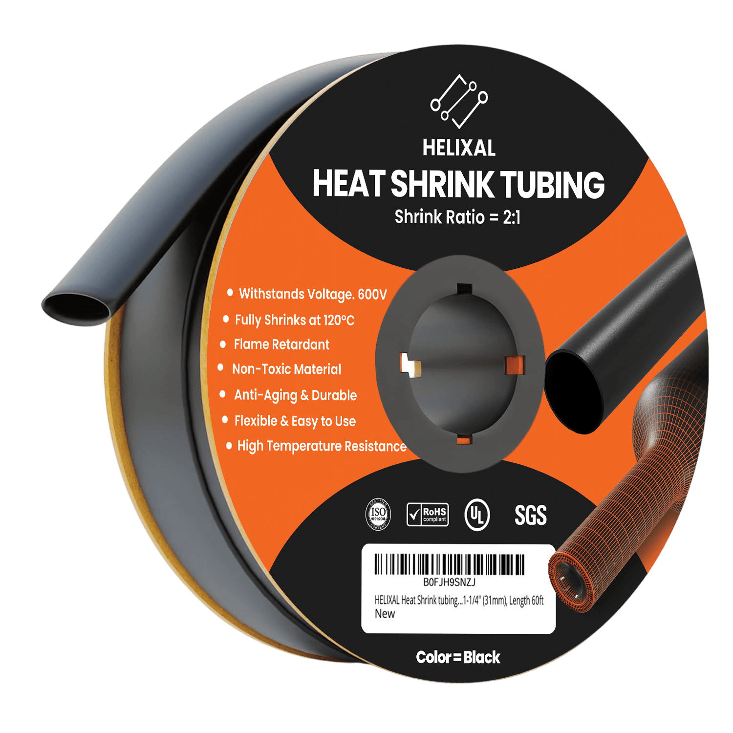 Helixal 2:1 Standard Heat Shrink 1-1/4" heat shrink tubing