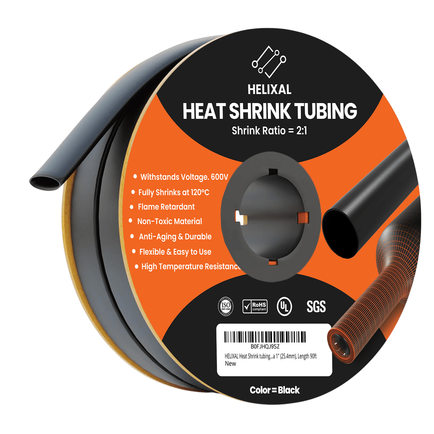 Helixal 2:1 Standard Heat Shrink 1" heat shrink tubing