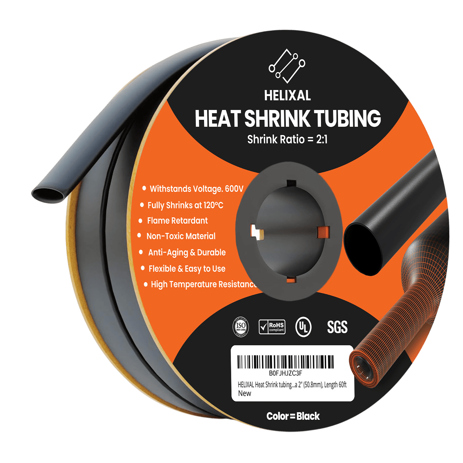 Helixal 2:1 Standard Heat Shrink 2" heat shrink tubing