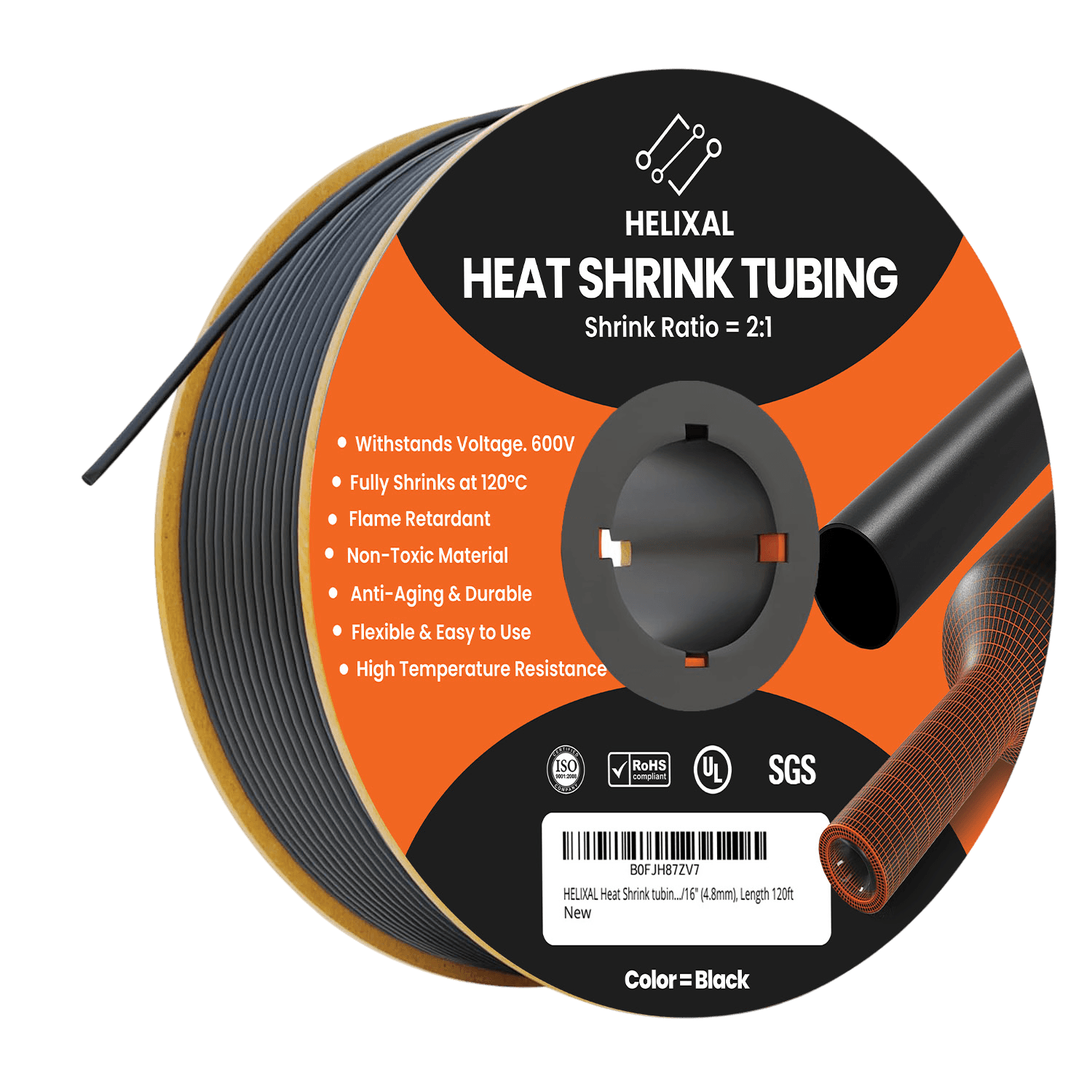 Helixal 2:1 Standard Heat Shrink 3/16" heat shrink tubing
