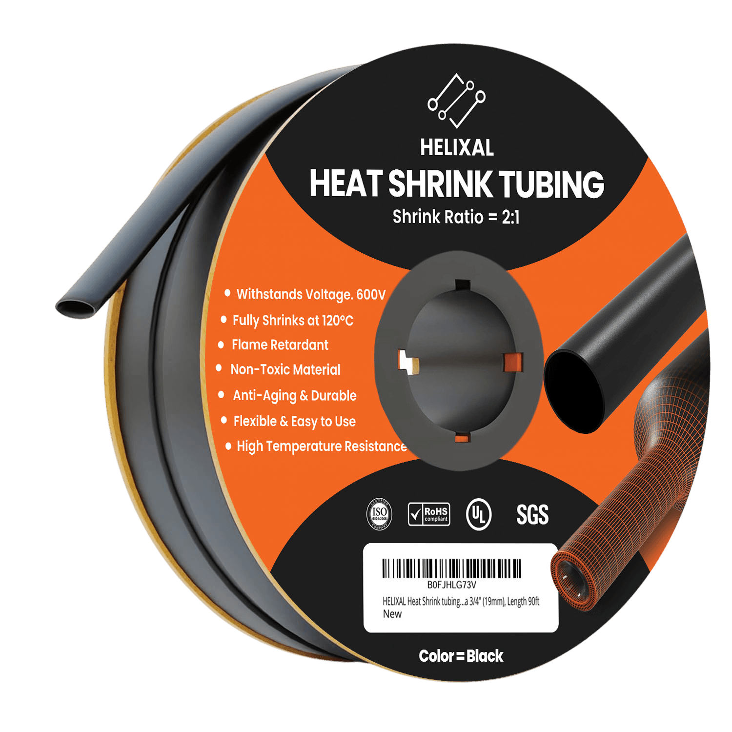 Helixal 2:1 Standard Heat Shrink 3/4" heat shrink tubing