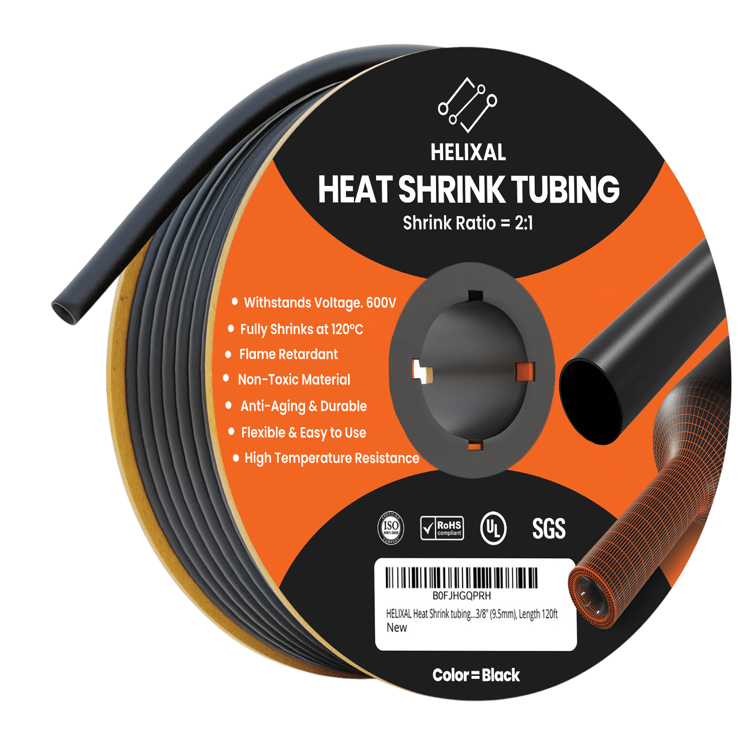 Helixal 2:1 Standard Heat Shrink 3/8" heat shrink tubing