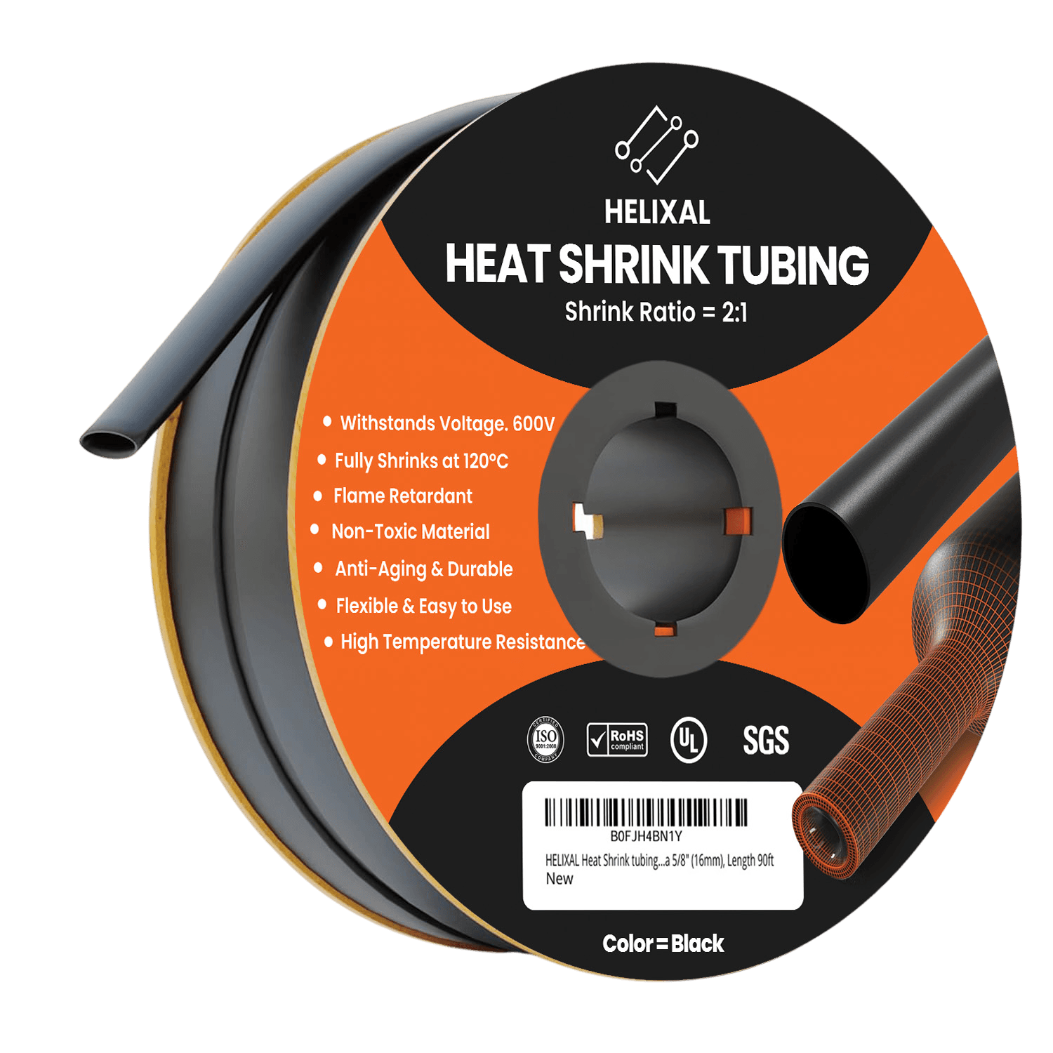 Helixal 2:1 Standard Heat Shrink 5/8" heat shrink tubing