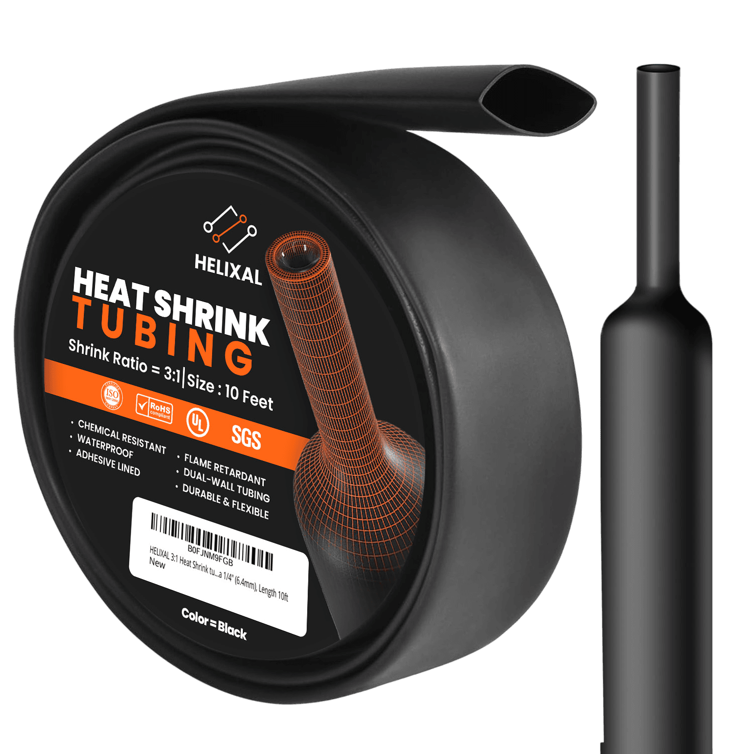 Helixal 3:1 Dual Wall — 10ft Packs 1/4" heat shrink tubing
